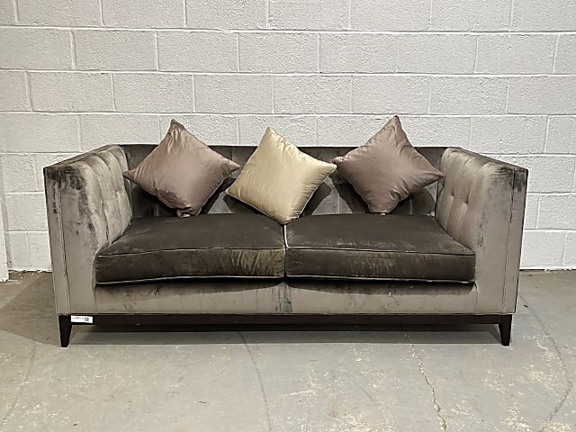 Crushed silver Velvet two seat Sofa  