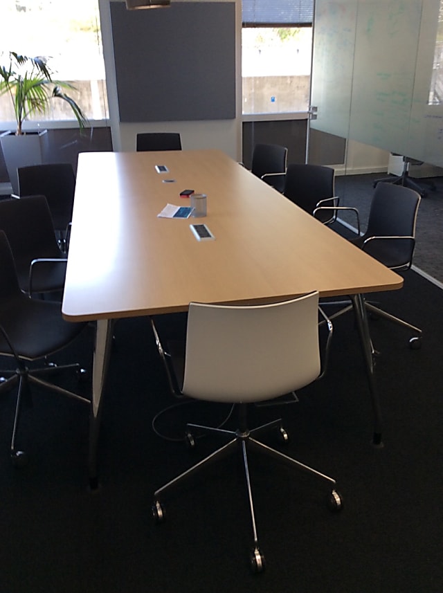 Meeting table with power fittings