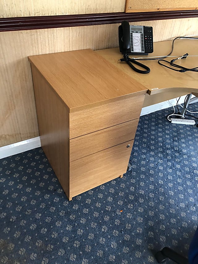 Desk height pedestal