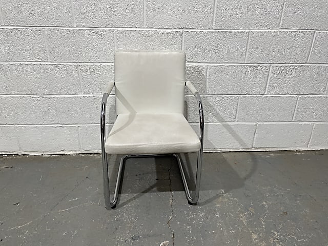 Vitra white leather Chair 