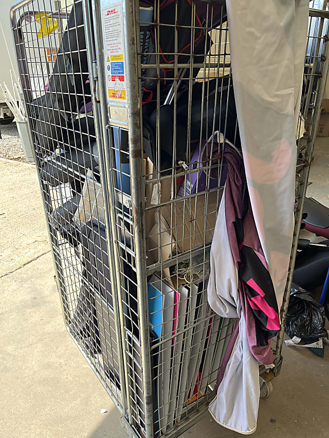 Cage of branded waste