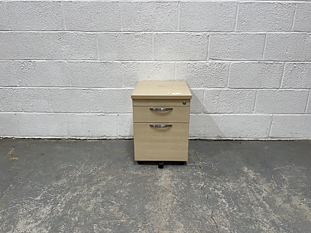 pedestal beechwood two drawer silver handle