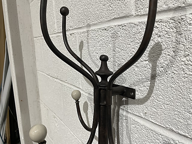 black wall mounted coat stand metal frame