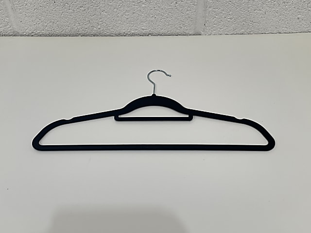 Box of 50 velvet black coat hangers 