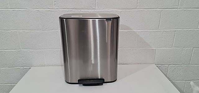 Brabantia Grey double stainless steel bin