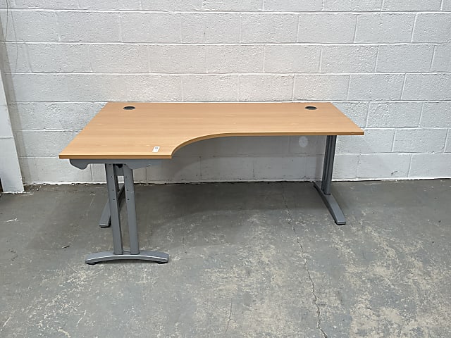 Oak top wooden desk 1800mm Left hand return