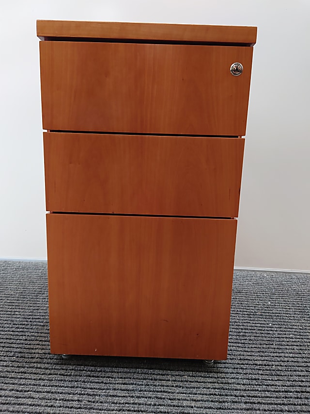 Desk height pedestal oak finish