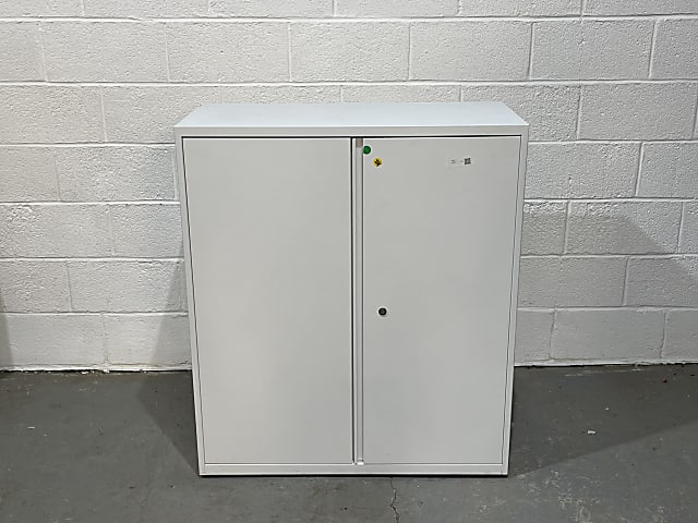 White metal double door cabinet unit