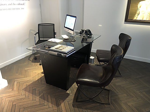 Glass top desk table