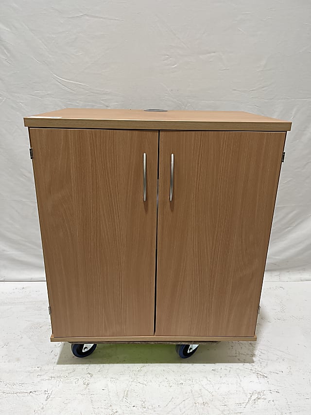 Two door cabinet with pull out desk 