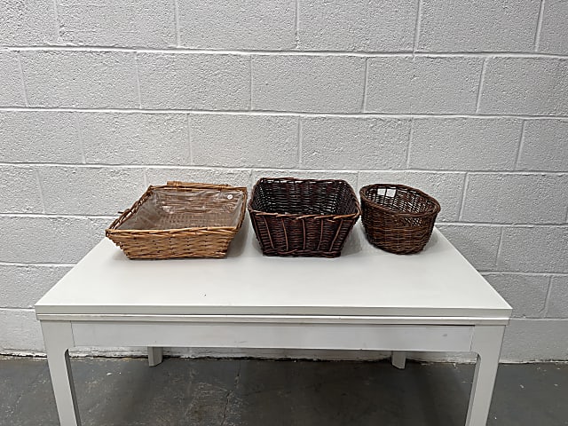 brown wicker baskets set