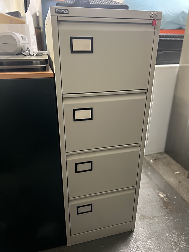 Steel filing cabinet