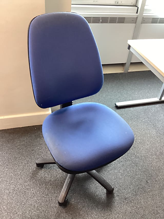 Light blue ops chair no arms rests