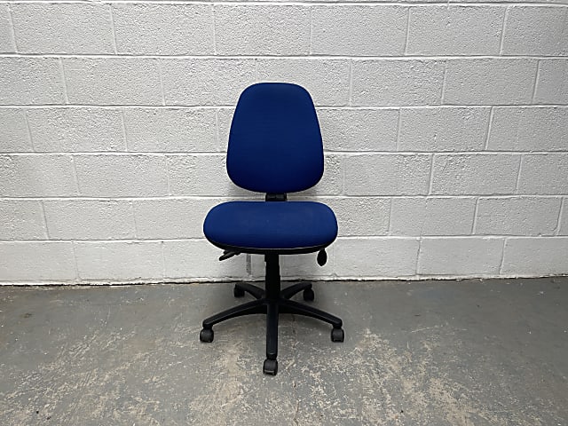 Summit black and blue rolling office chair