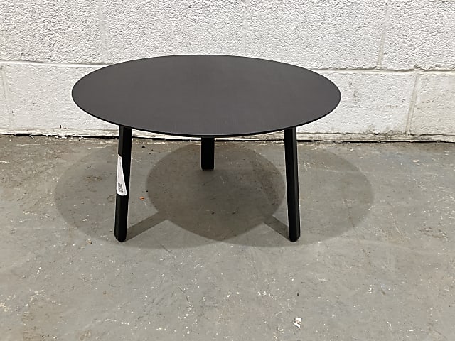 Allermuir round Back to Black wash wooden low table 