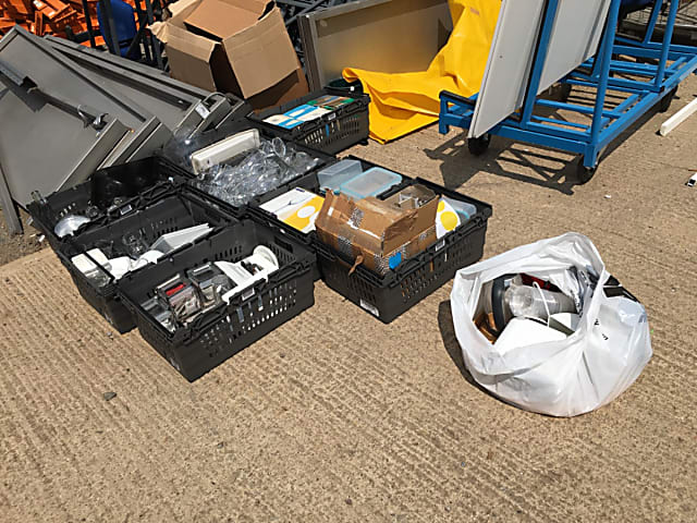 Crate of crockery