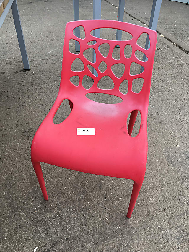 Shocking pink outdoor plastic garden chair