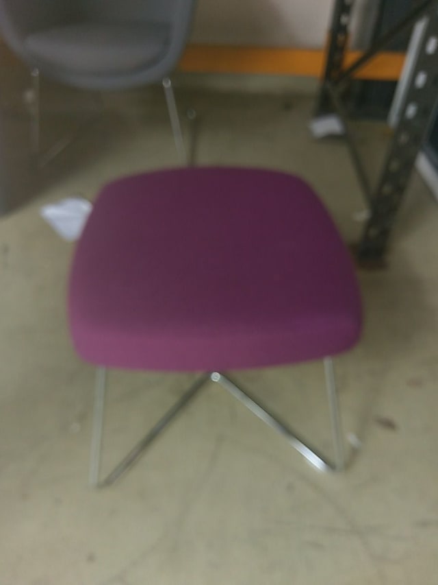 square purple and silver stool