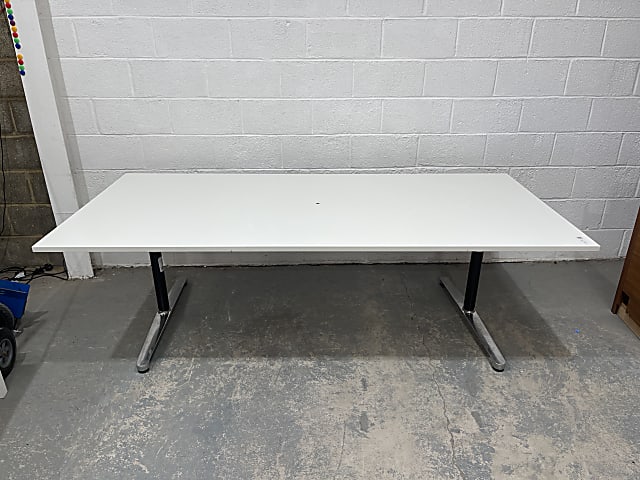 rectangular white wooden table