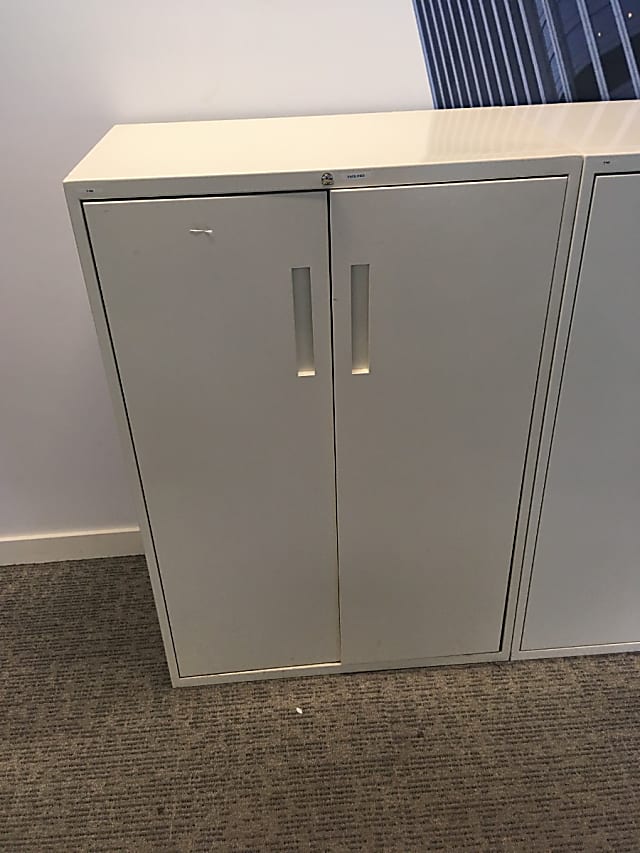 White metal 2 door storage cabinet