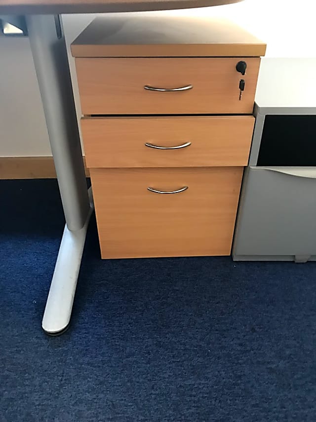 Three drawer under desk pedestal