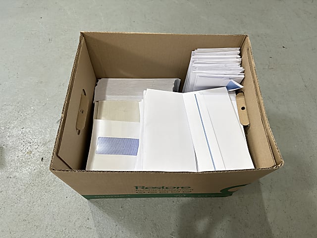 Box of assorted size envelopes