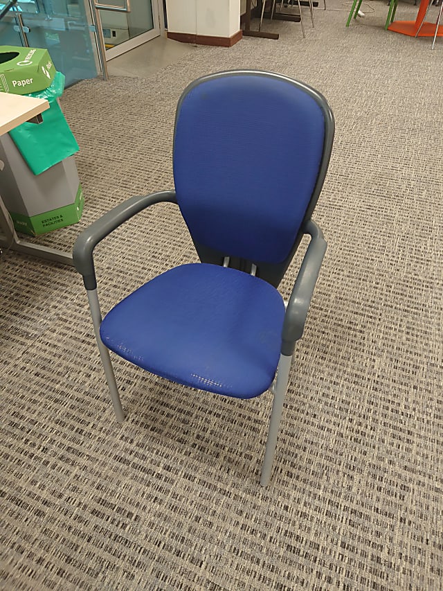 Fabric chair with arms