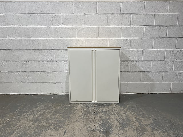 Metal lateral filing Cabinet with wooden top 