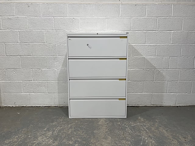 Maine White metal 4 drawer cabinet 