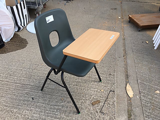 Chair with attached desk