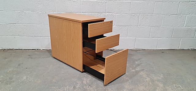 Three Drawer Wooden Pedestal