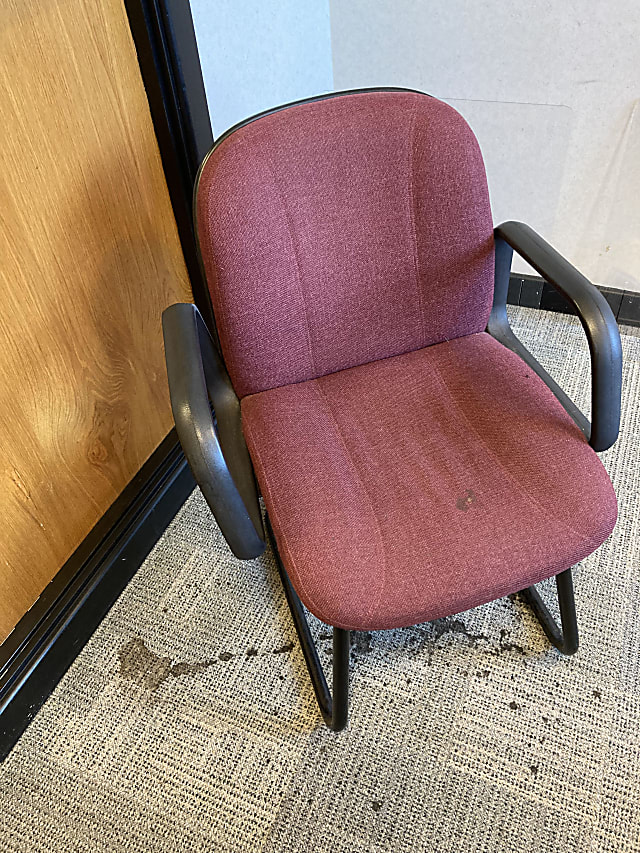 Red waiting room chair