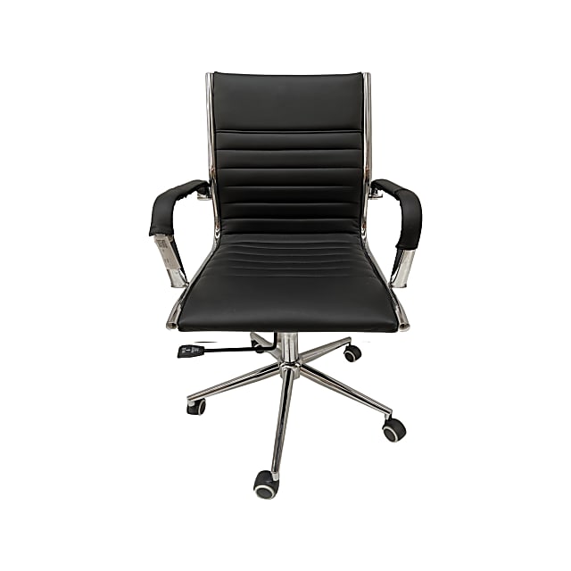 Leather office chair chrome frame