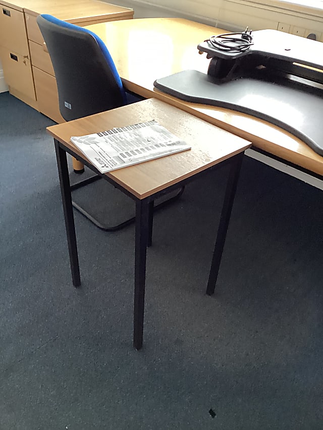 brown and black wooden square table