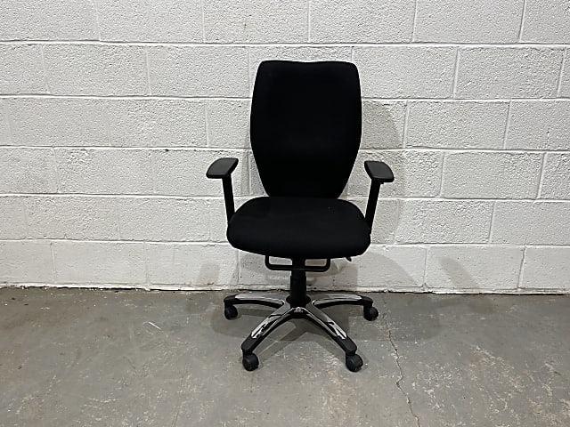 Black ergonomic office task operator chair