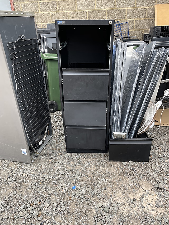 black filling cabinet 