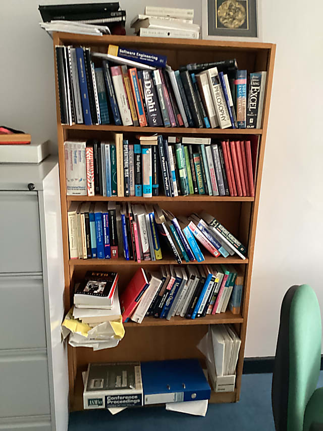 Brown dated bookcase