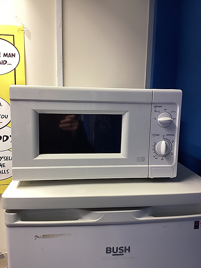 white microwave