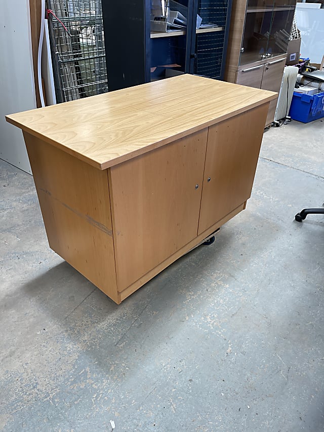 brown wooden 2-drawer chest