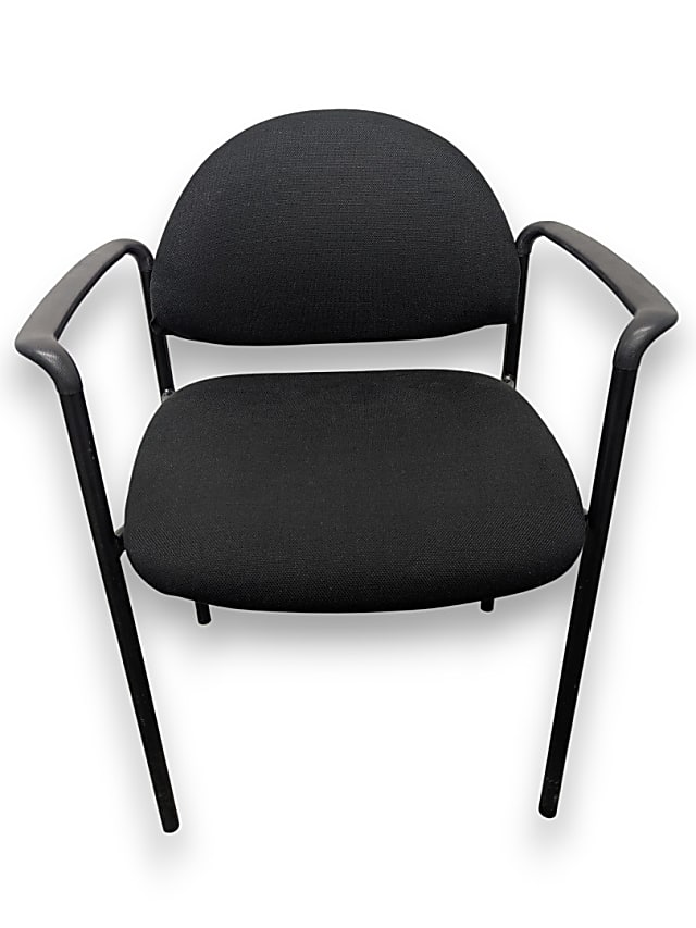 Meeting Chair with Black Fabric Seat and Black Arms