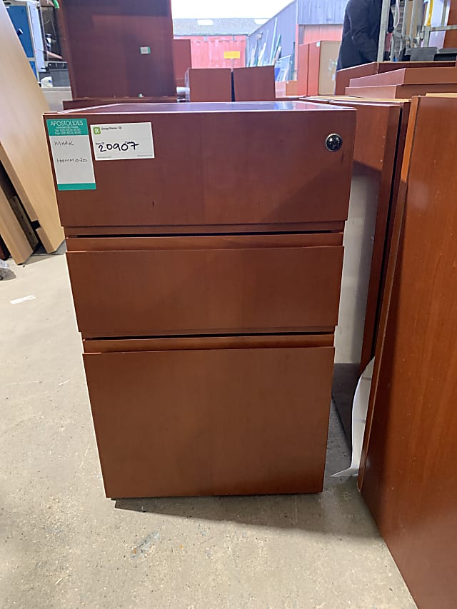 Rose cherry wood under Desk Pedestal storage unit