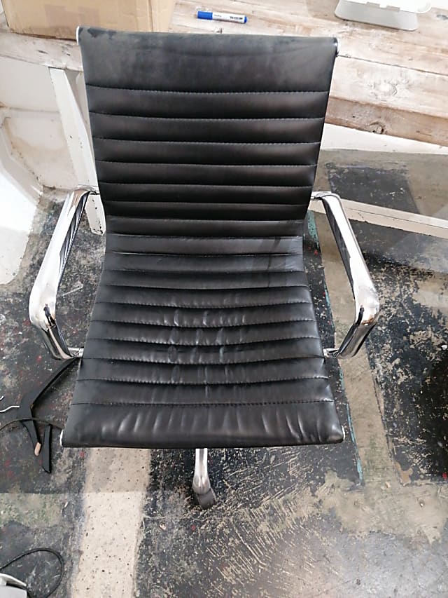 Eames style leather armchair - needs TLC to restore