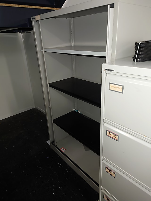 Tall shelving cabinet