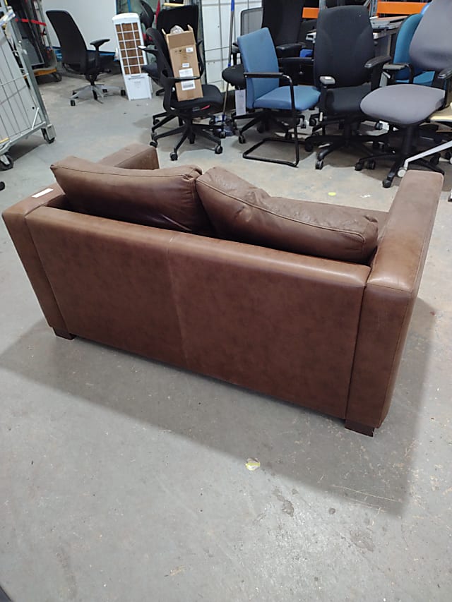 Brown leather sofas