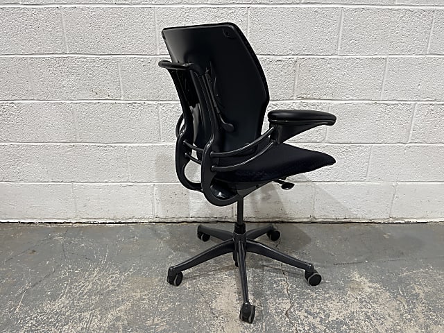 Blue Humanscale Freedom chair wear