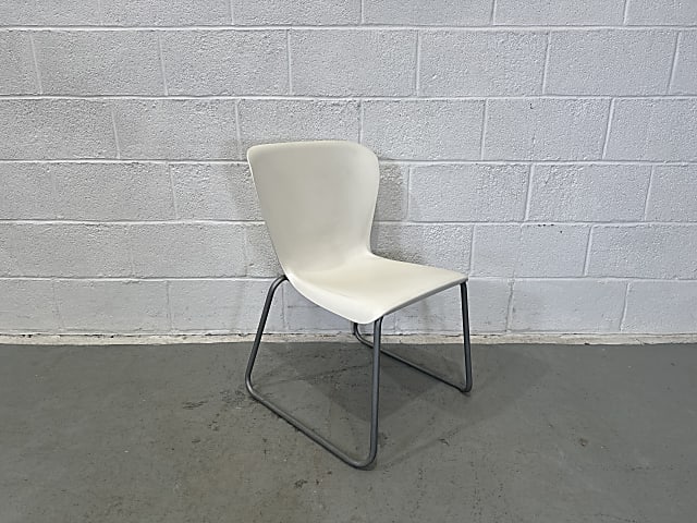 White steelcase stackable chair