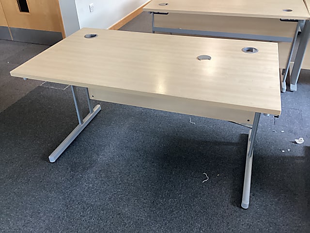 brown and gray wooden desk