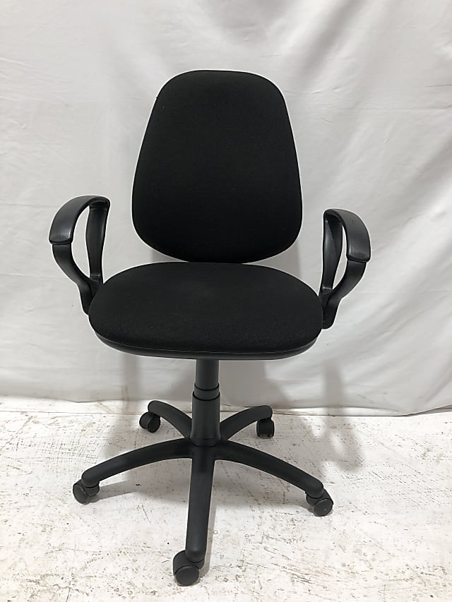 Black padded office operator task chair