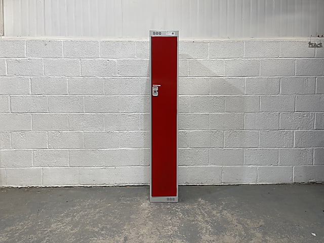 BioCote Single slimline red locker