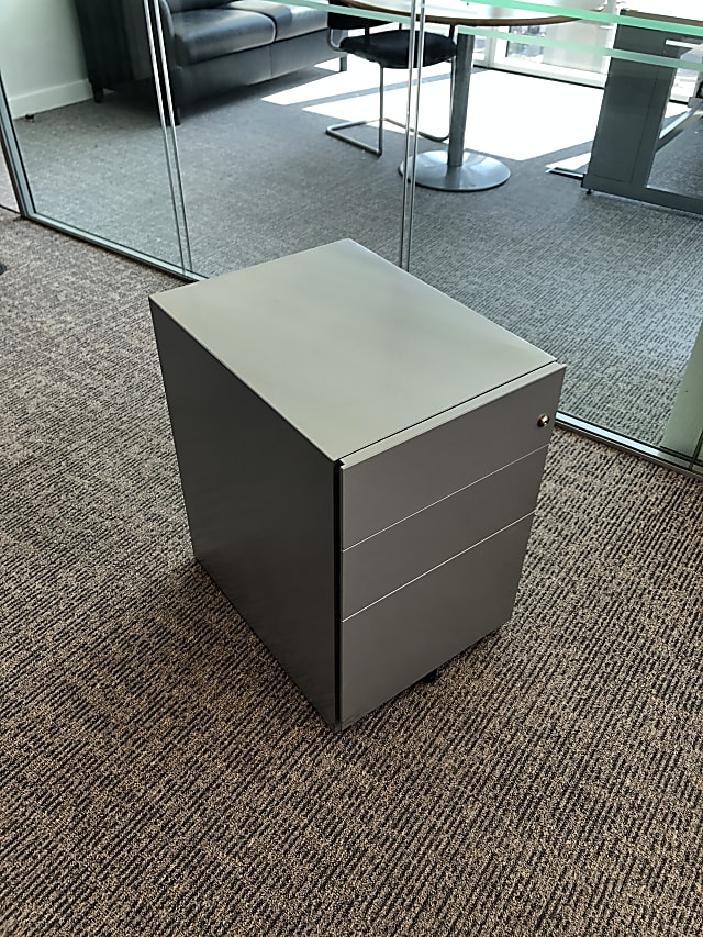 grey metal pedestal